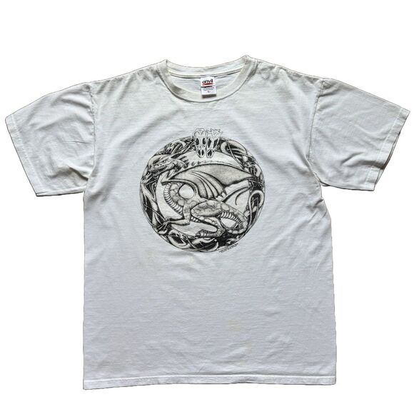 Anvil Other - Vintage Y2K Wayne Whelpton Dragon Punk Goth T Shirt Size L 2006 White